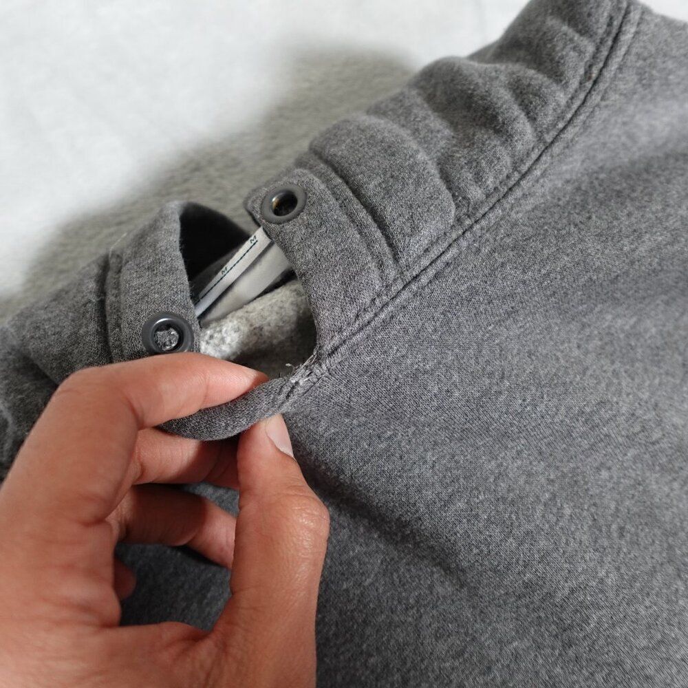 Vintage Nike Swoosh Pullover Hoodie Mens M Streetwear Embroidered Gray - Picture 7 of 11